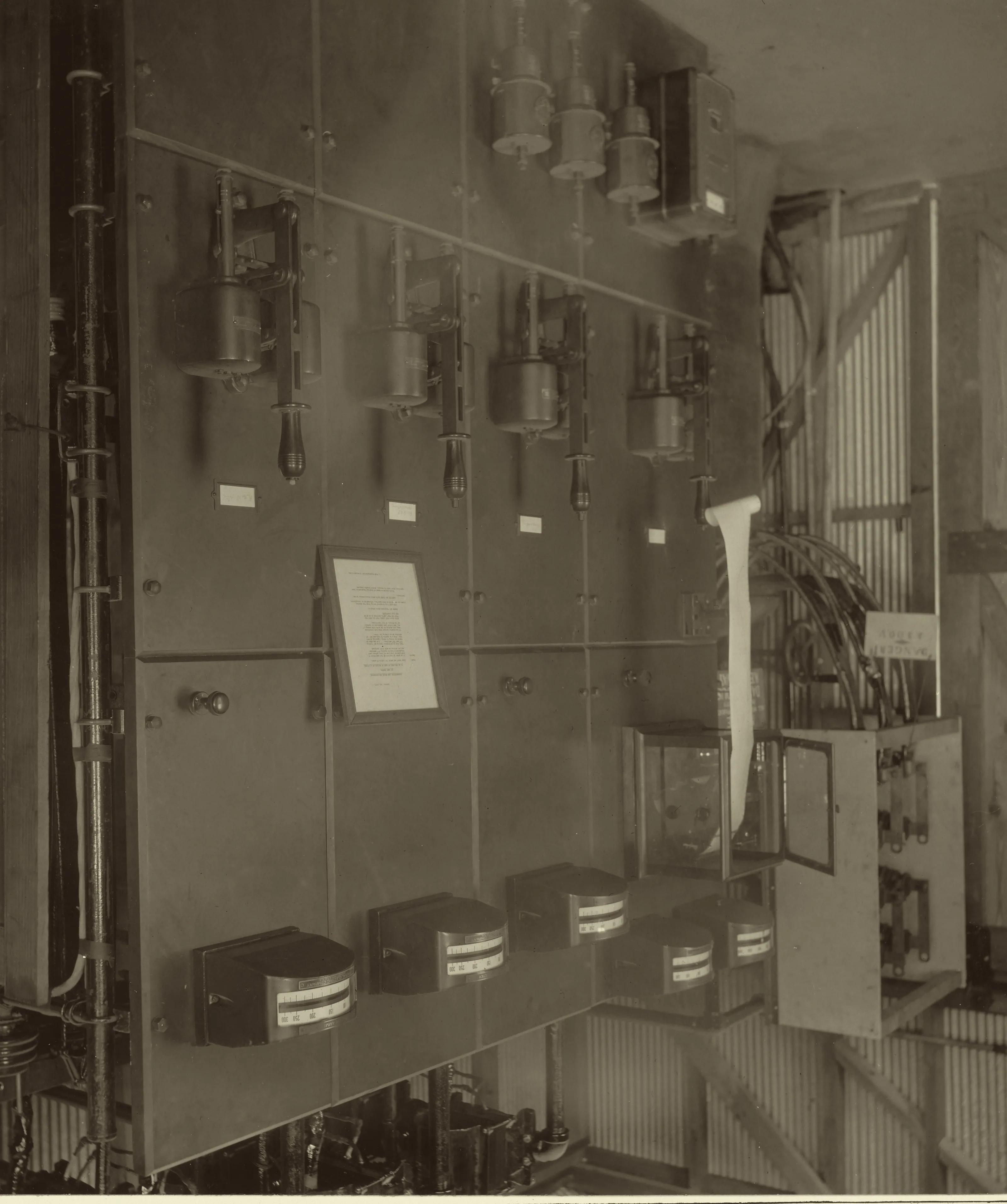 Switchboard, power station, Camp Custer, Michigan, 1917 to 1918