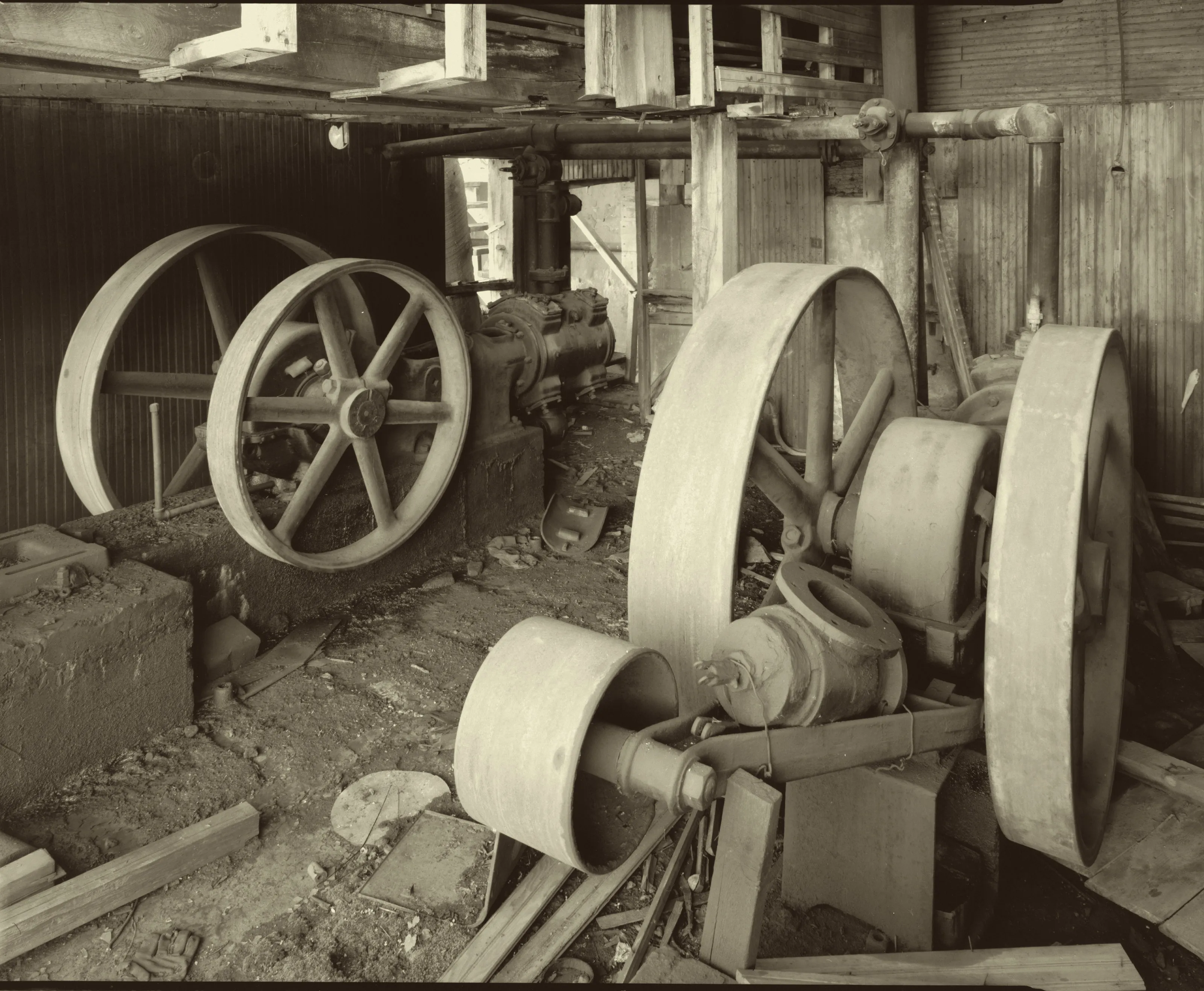 Air compressor room, Bald Mountain Gold Mill, Lead, South Dakota, photographed 1992